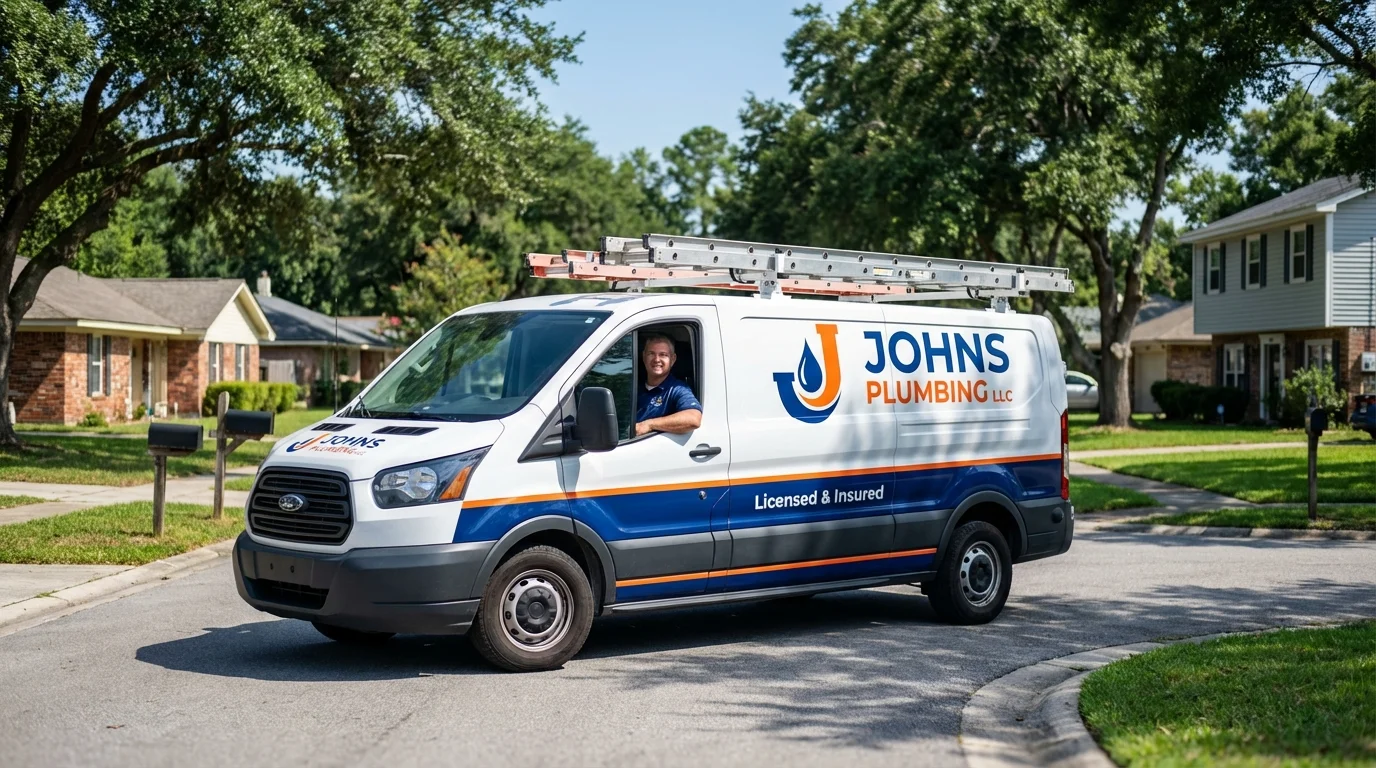 Johns Plumbing LLC service van in Phelps, NY
